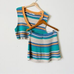 Free People Beach LARGE Marsha sweater top and skirt set